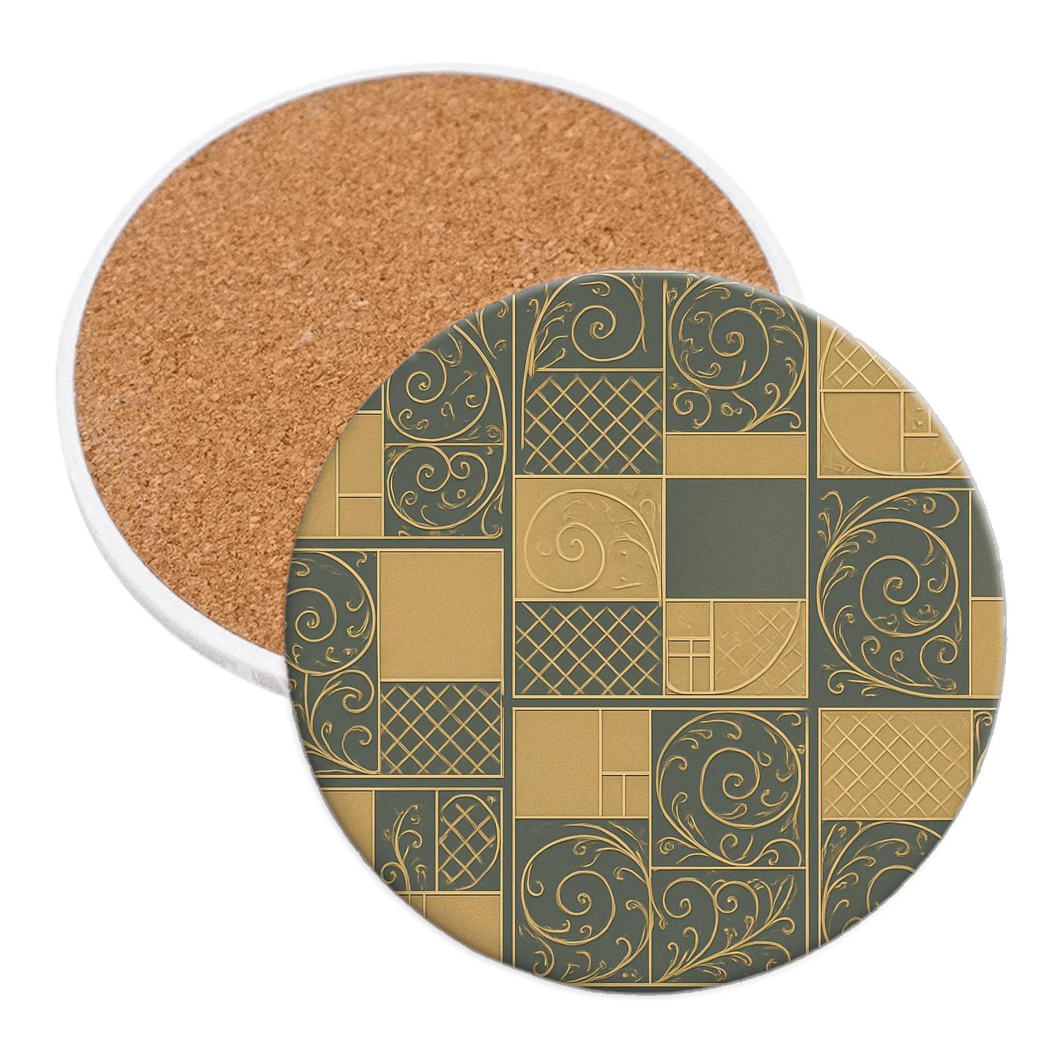 Golden Ratio Tapestry absorbent drink coasters
