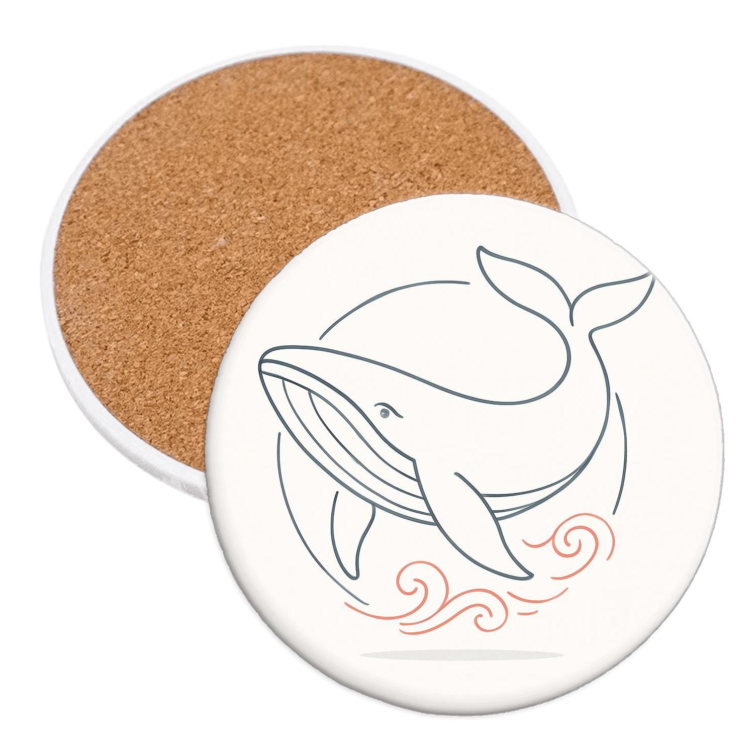 Serene Whale Embrace elegant tabletop coasters