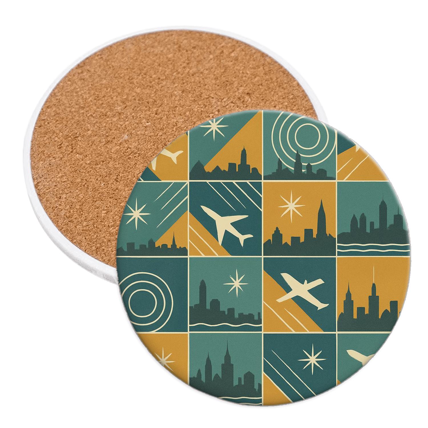 Mid Century Travel Geometric coasters for home decor