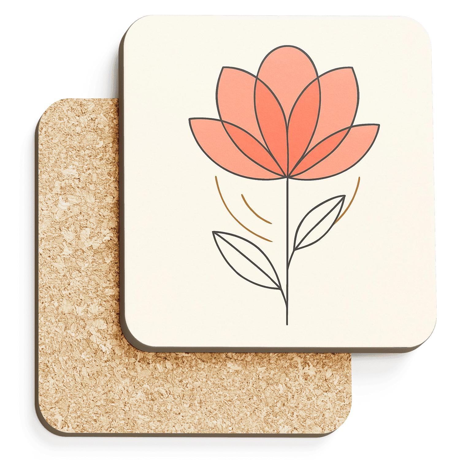 Sunlit Geometric Bloom coasters for home decor