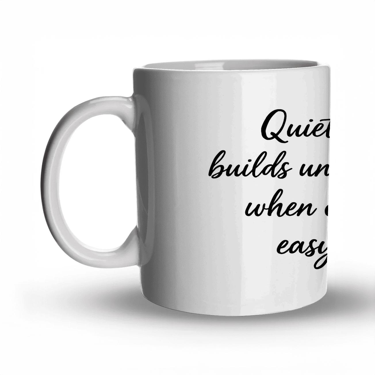 Quiet Dedication ceramic coffee mugs