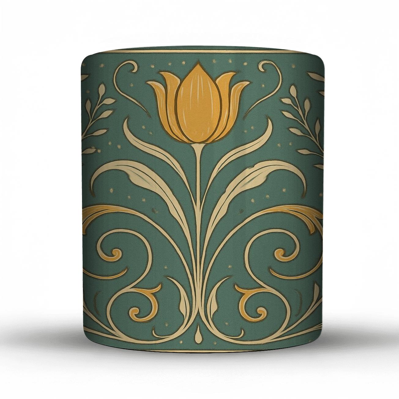 Art Nouveau Floral Emblem premium drinkware mugs
