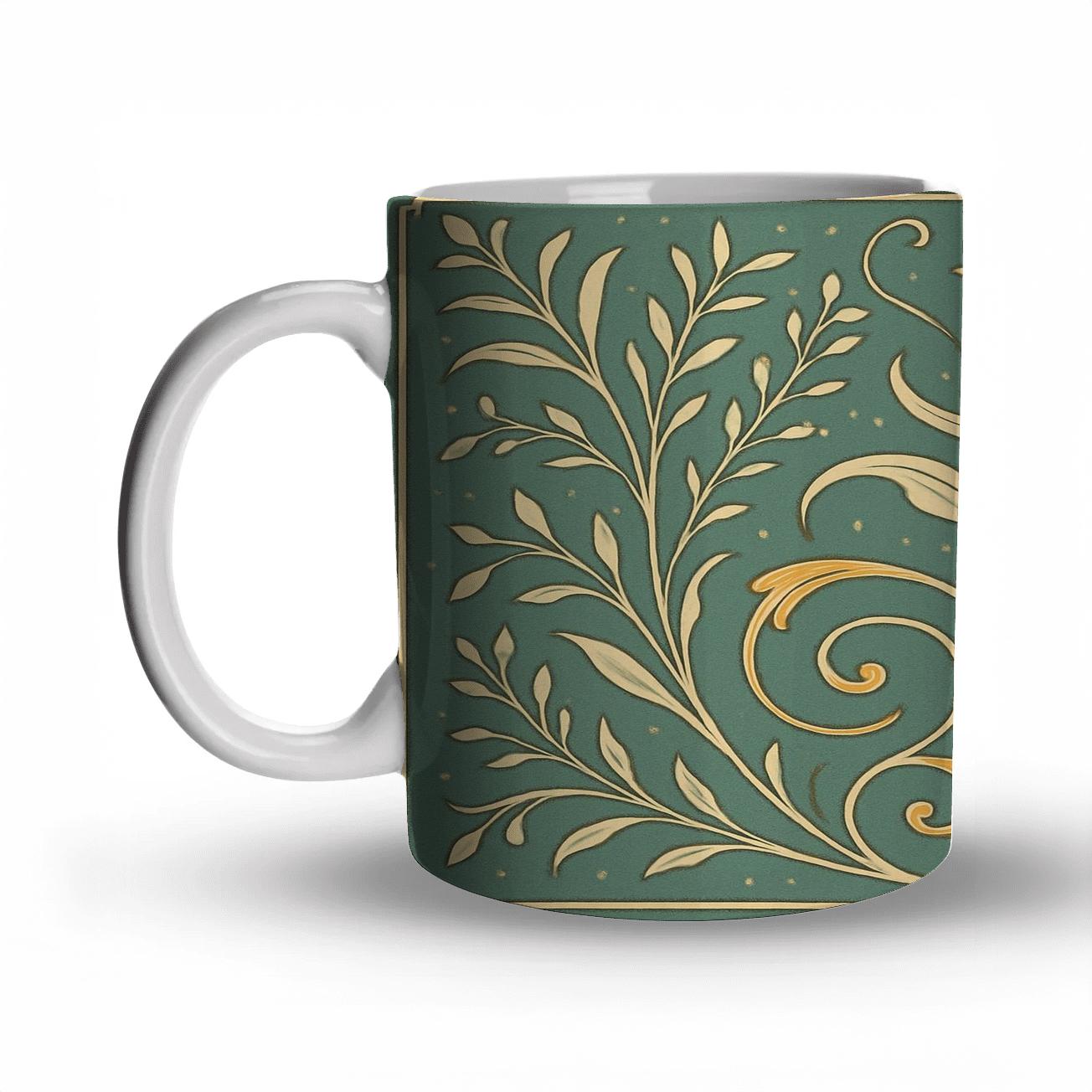 Art Nouveau Floral Emblem premium drinkware mugs