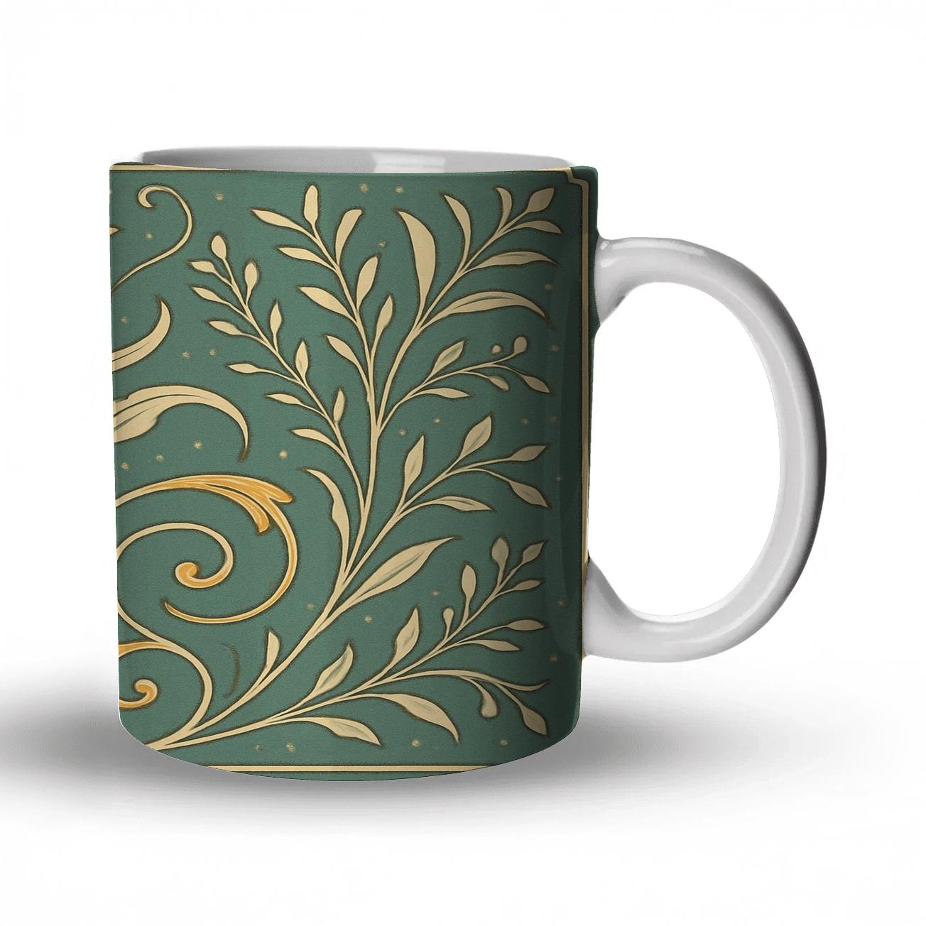 Art Nouveau Floral Emblem premium drinkware mugs