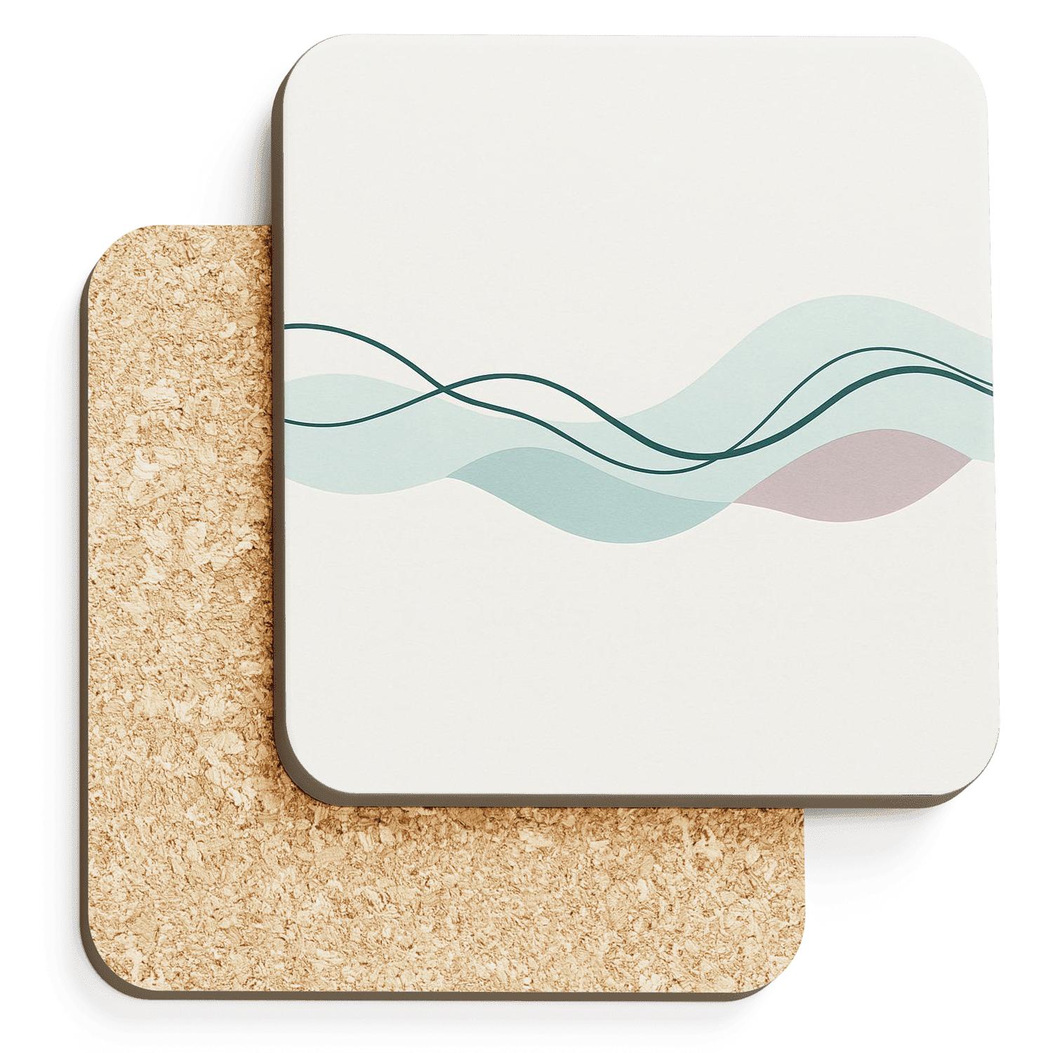 Oceanic Ribbon Form custom engraved coasters