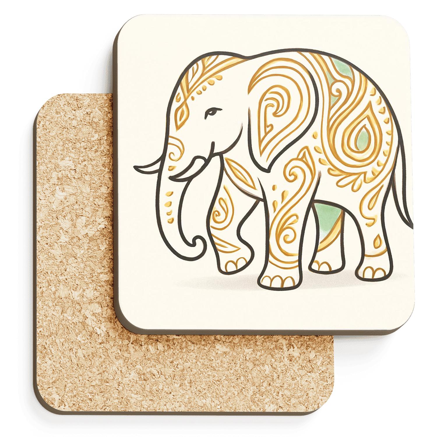 Ornamental Elephant Embrace decorative beverage coasters