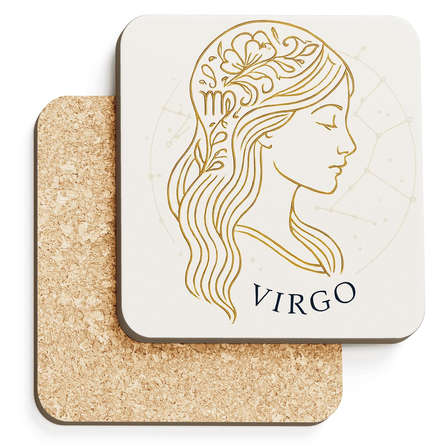 Virgo Verdant Script elegant tabletop coasters