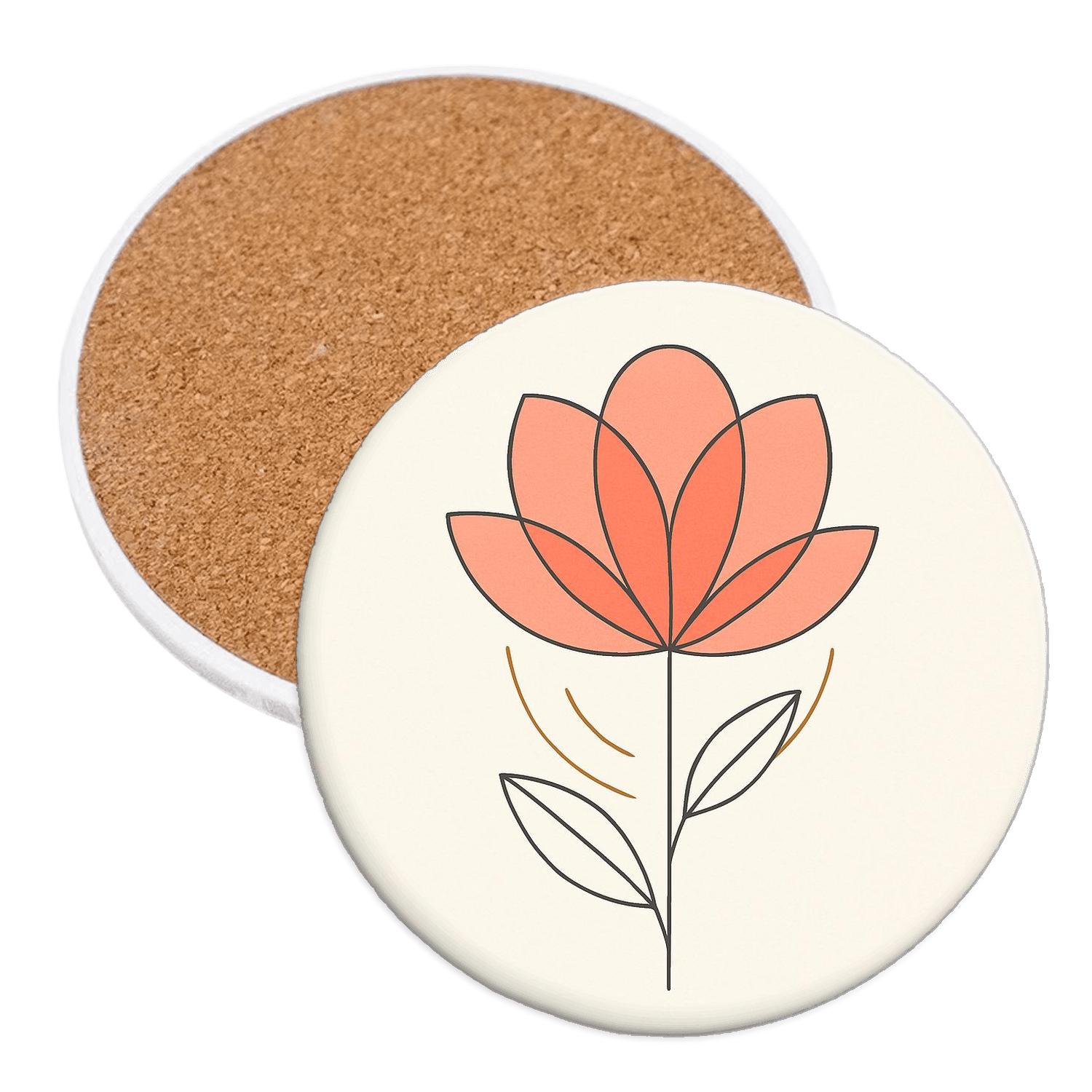 Sunlit Geometric Bloom stone coaster collections