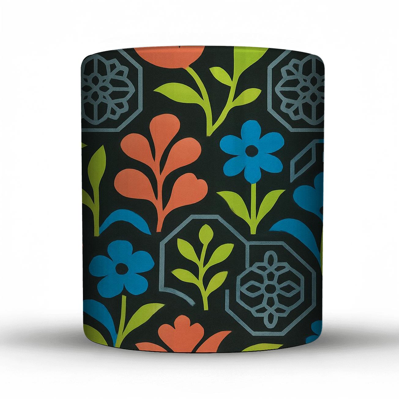 Neon Flora Mosaic decorative mug sets
