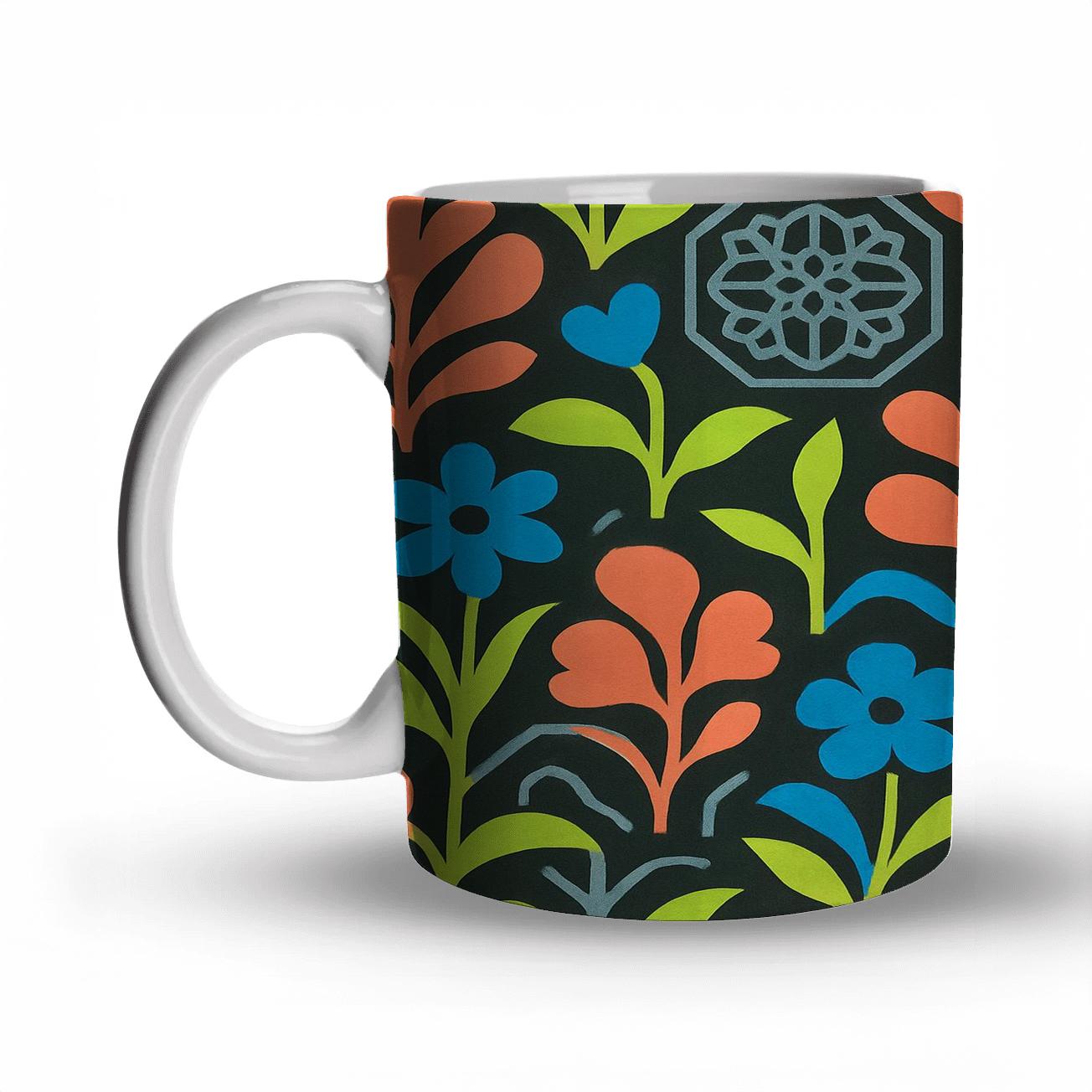 Neon Flora Mosaic decorative mug sets
