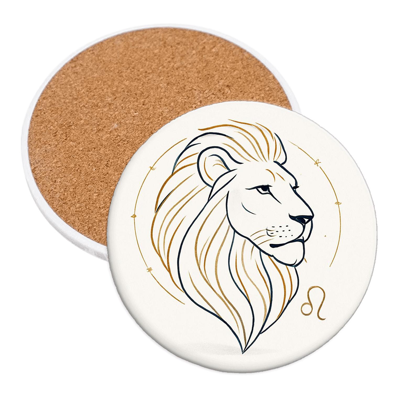 Leo Regal Lineage custom engraved coasters