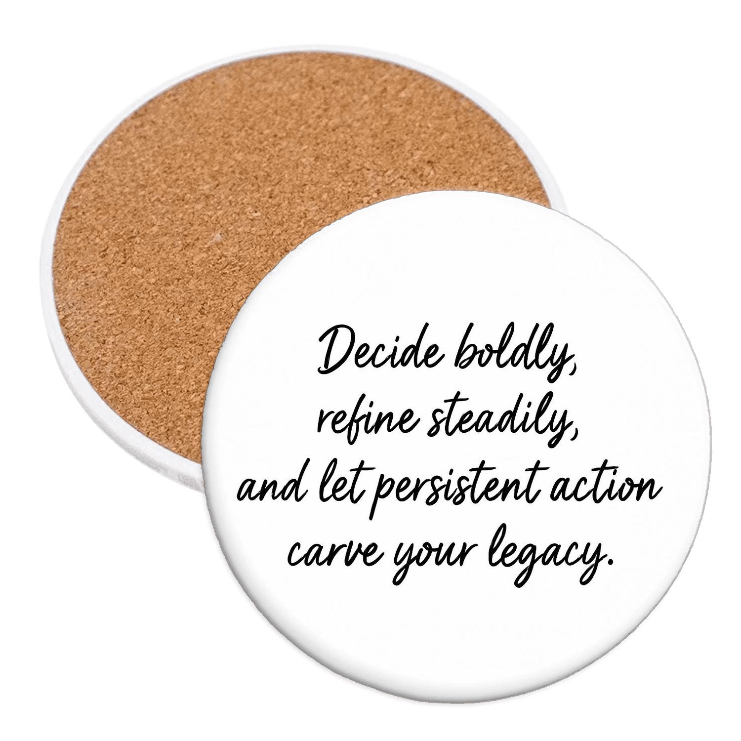 Carve Your Legacy absorbent drink coasters