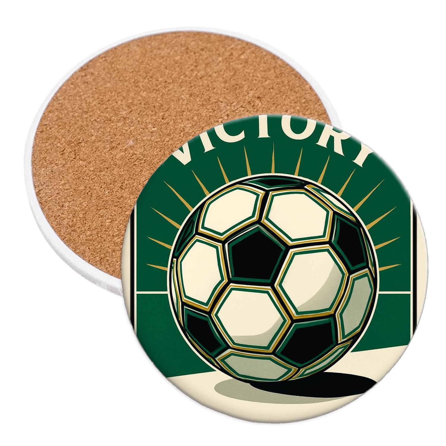 Soccer Pentagonal Geometry decorative beverage coasters
