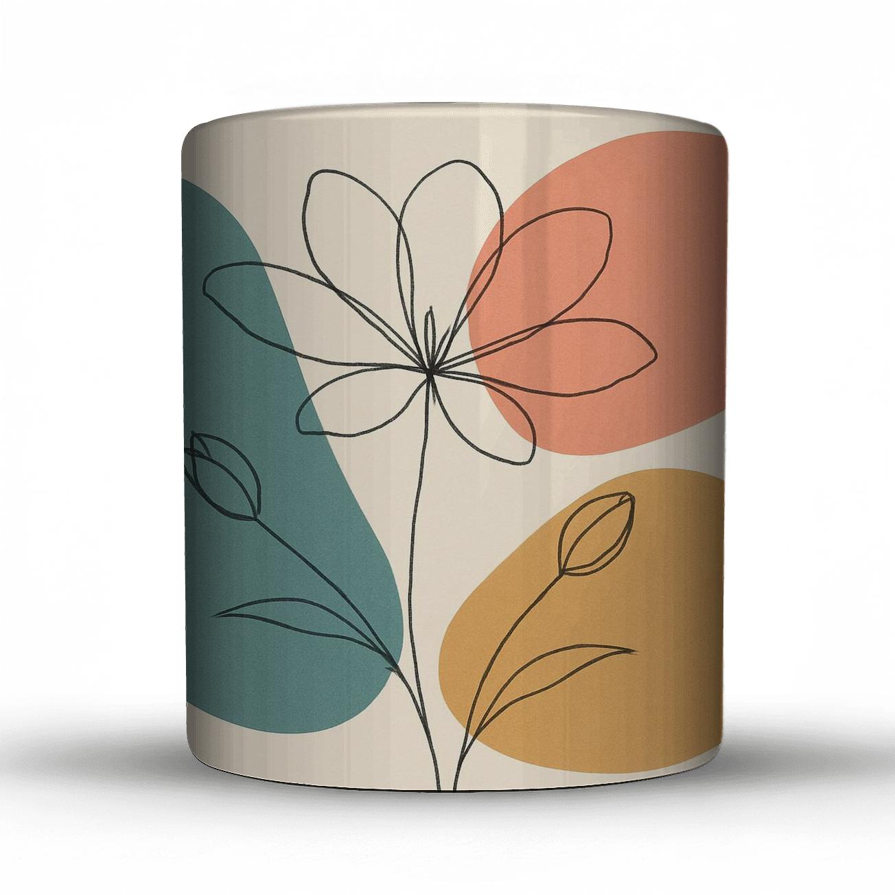 Serene Bloom Lines premium drinkware mugs