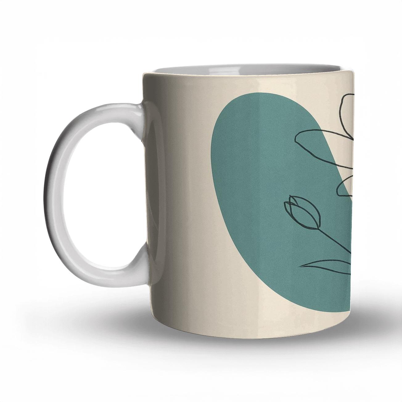 Serene Bloom Lines premium drinkware mugs