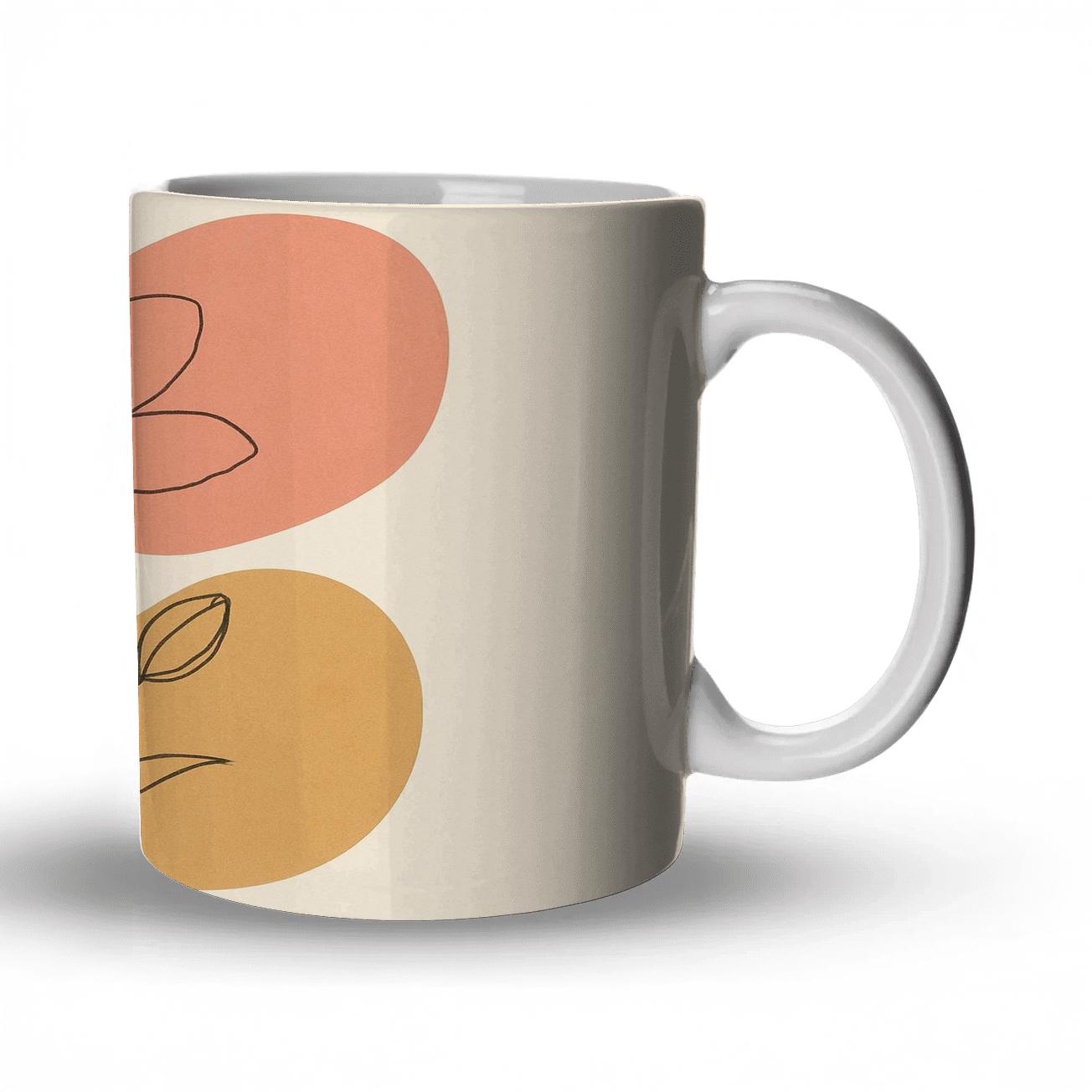 Serene Bloom Lines premium drinkware mugs