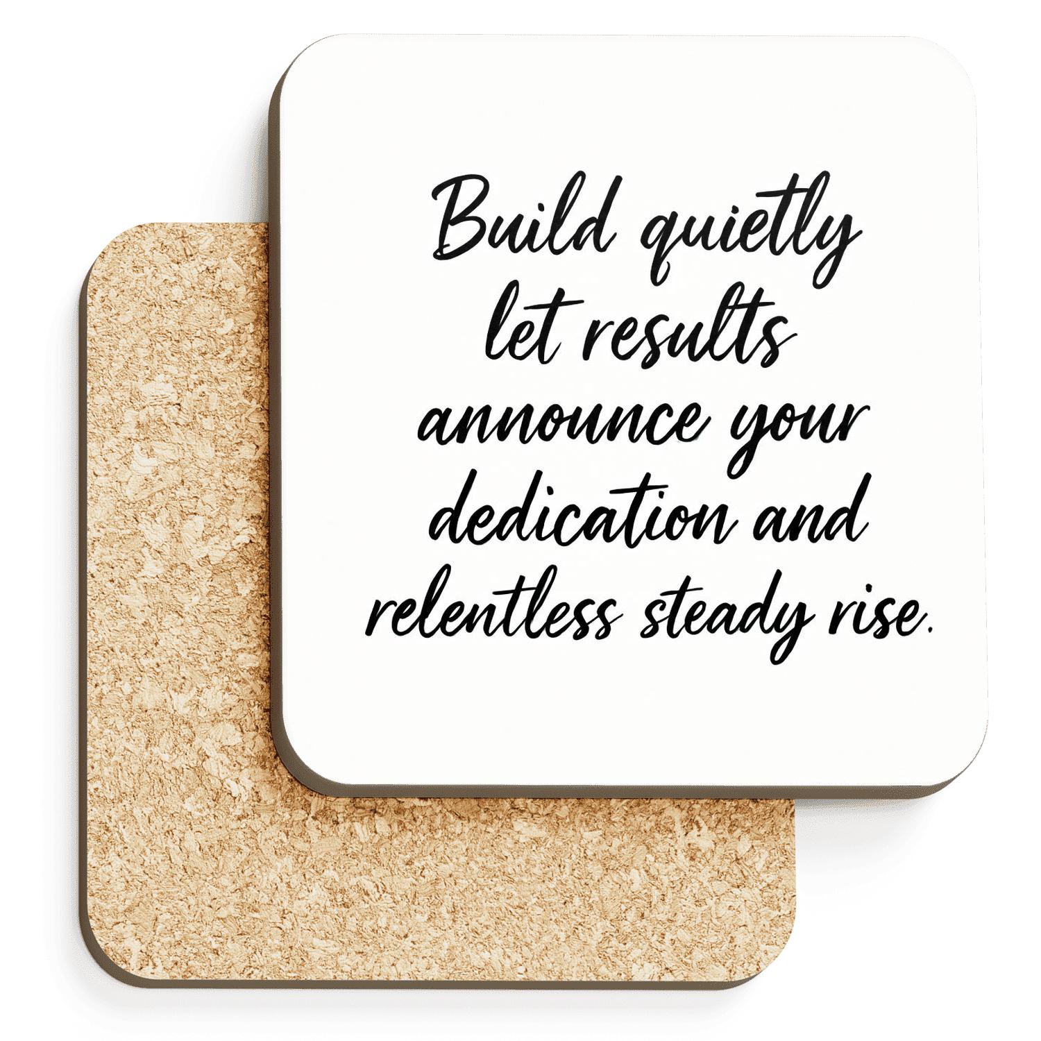 Quiet Results wooden table coasters