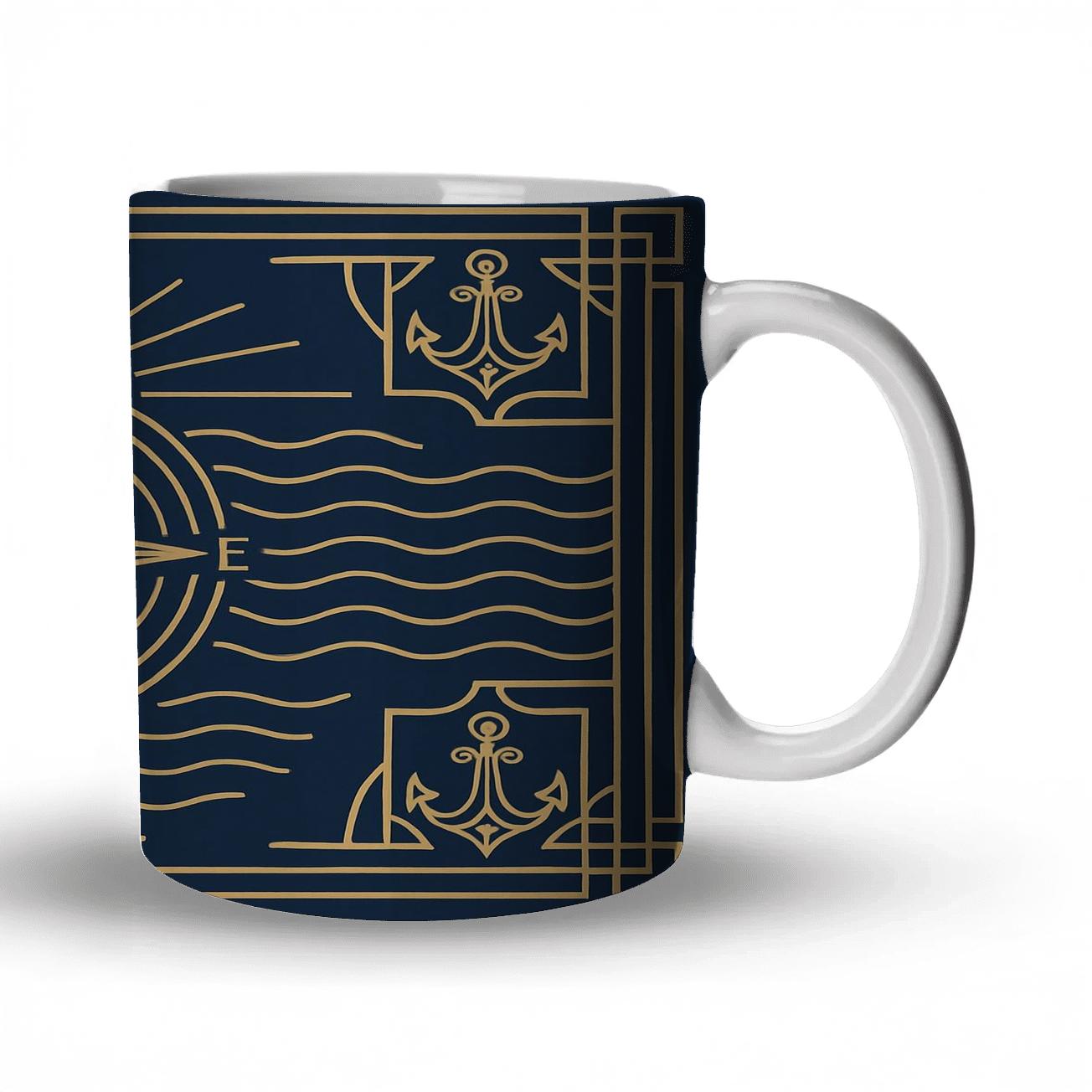 Art Deco Nautical Compass premium drinkware mugs
