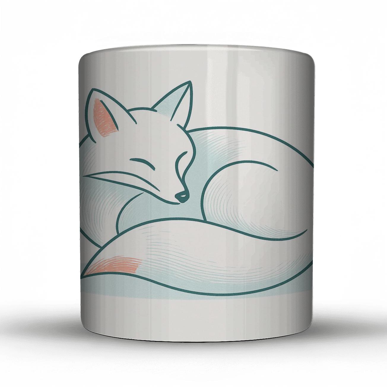 Minimalist Arctic Fox premium drinkware mugs