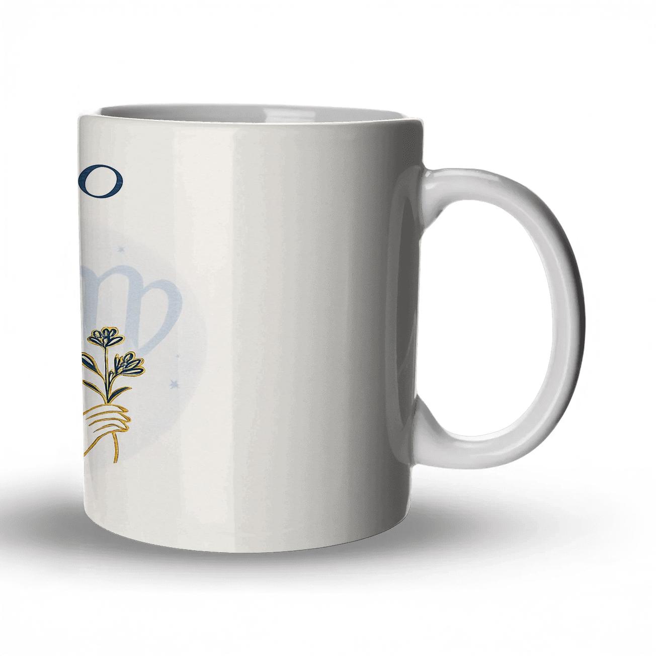 Elegant Virgo Maiden Zodiac Line Art ceramic coffee mugs