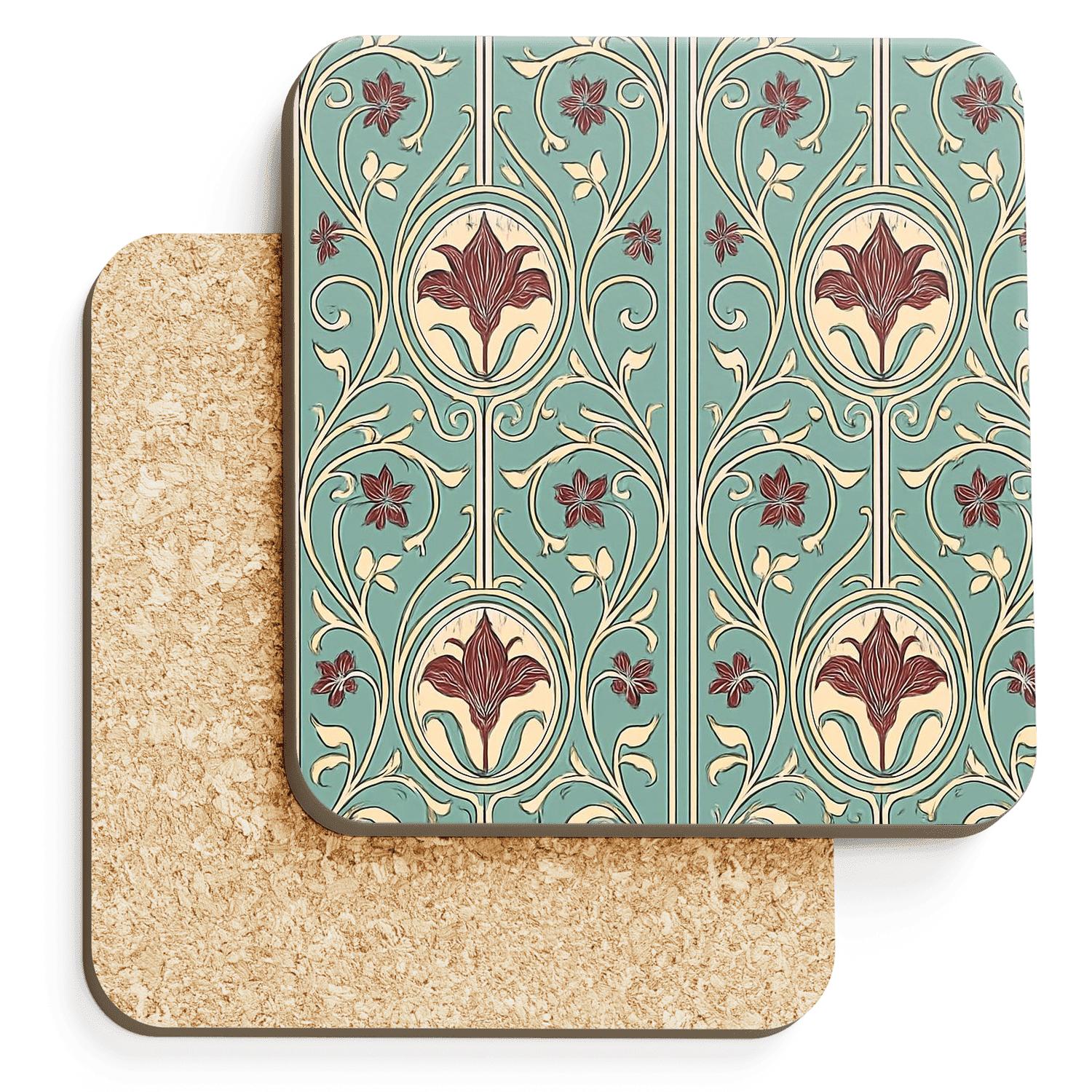 Art Nouveau Lace Panel coasters for home decor