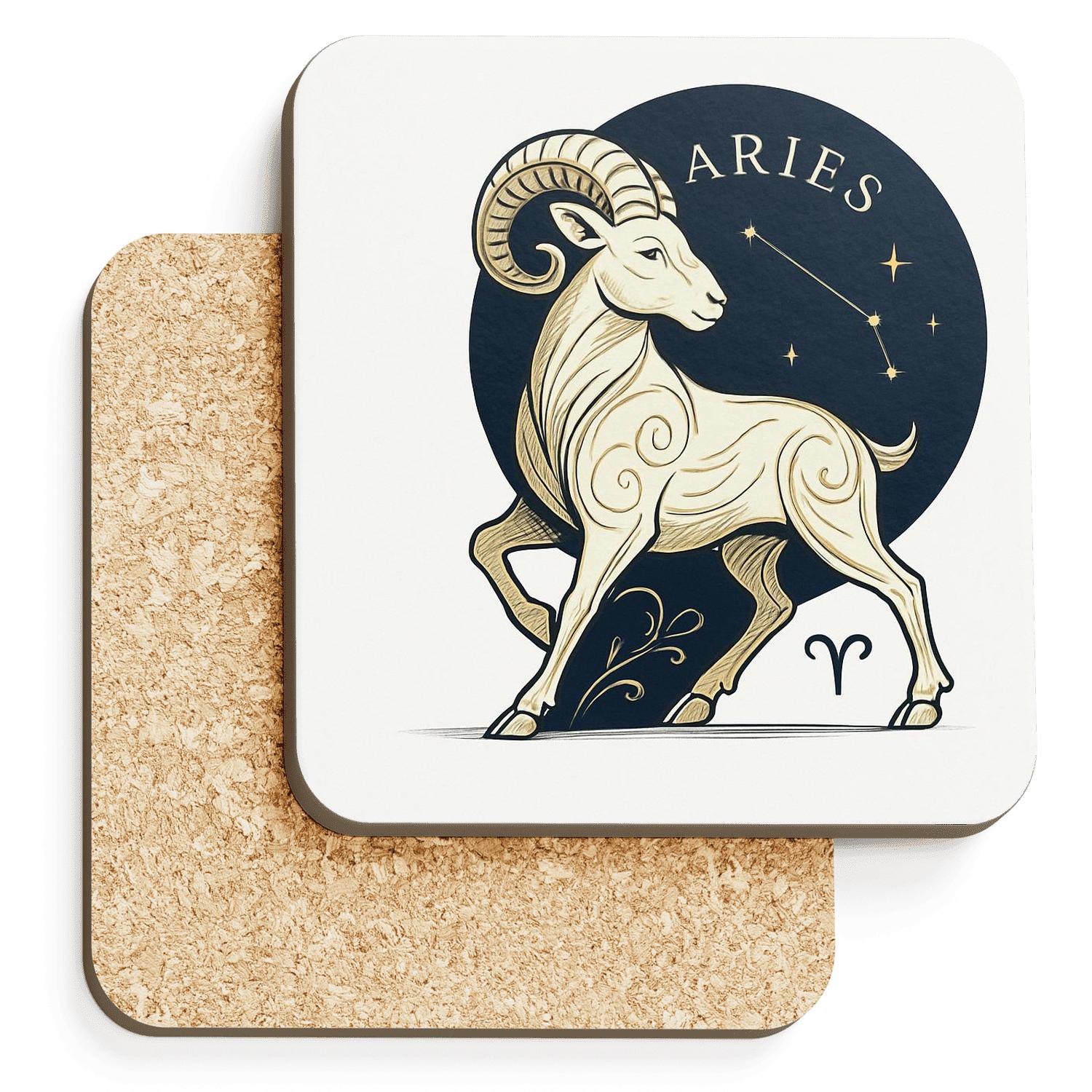 Aries Ram Elegance absorbent drink coasters