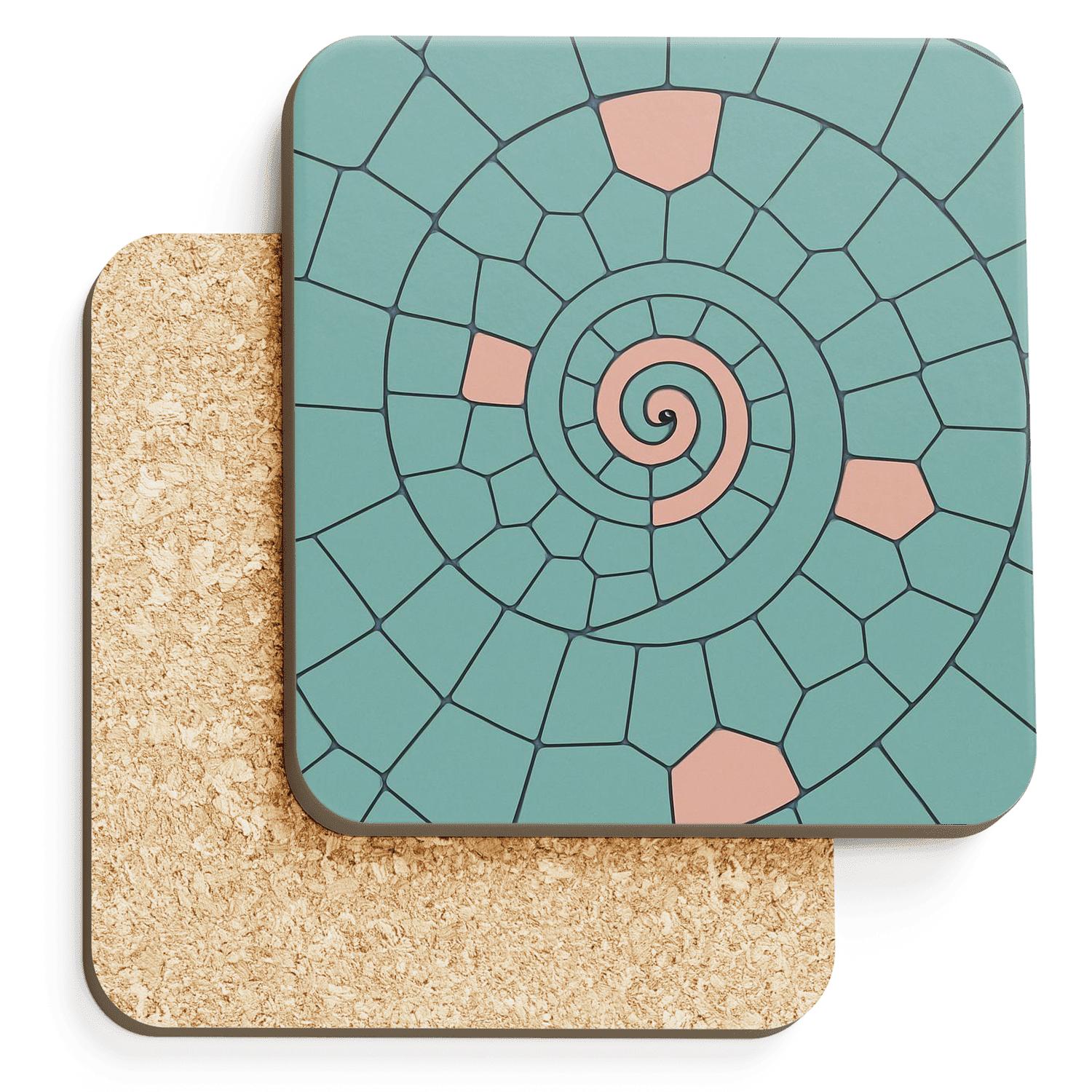 Spiral Voronoi Harmony coasters for home decor