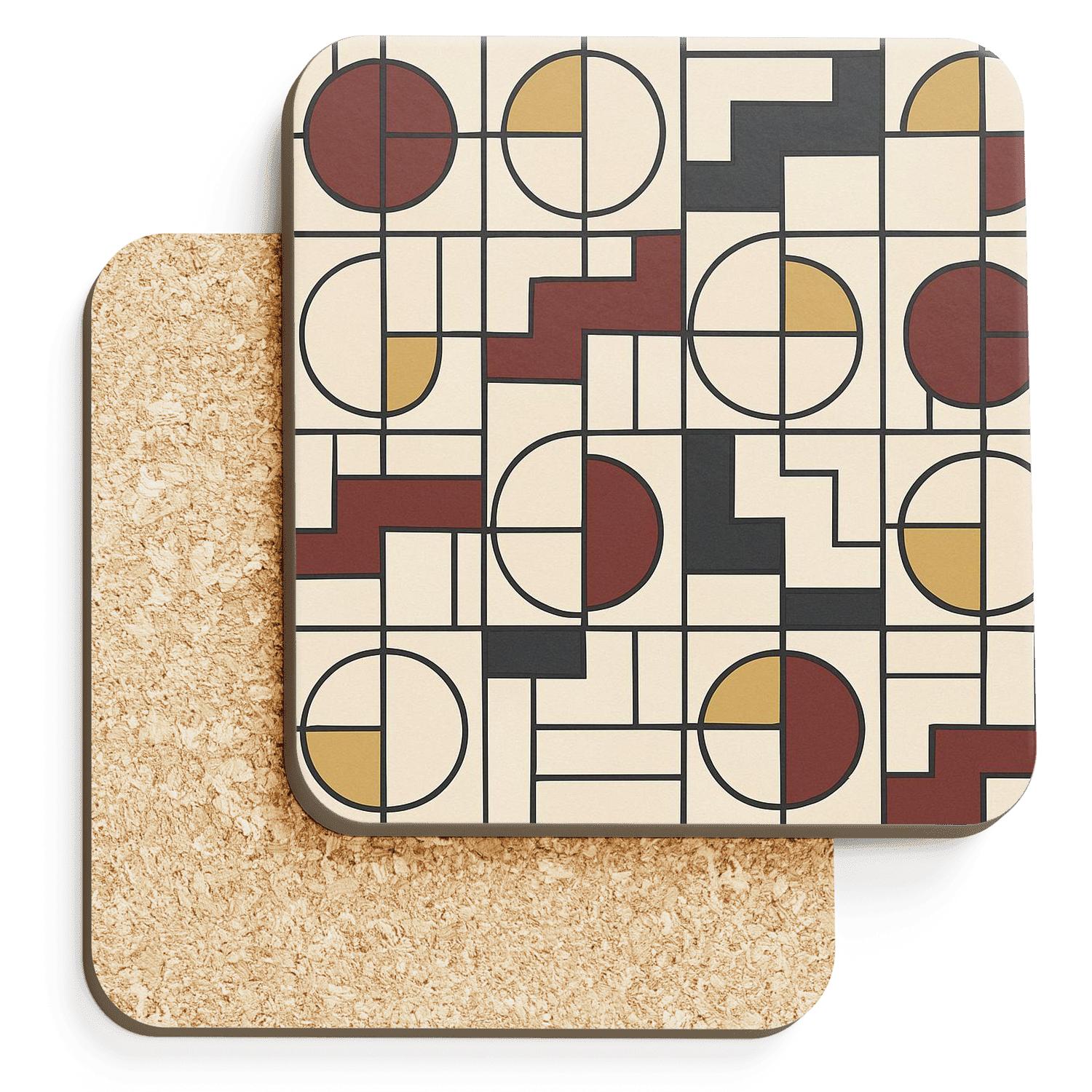 Bauhaus Geometric Repeat custom engraved coasters