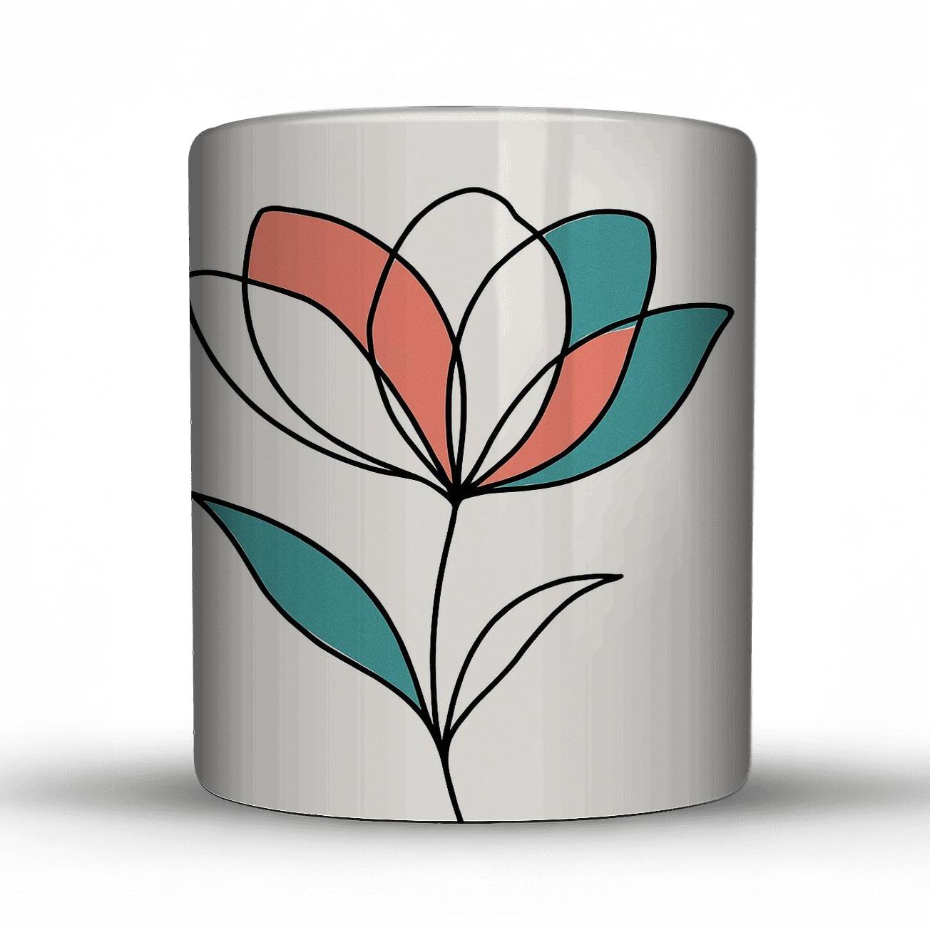 Minimalist Geometric Blossom ceramic coffee mugs