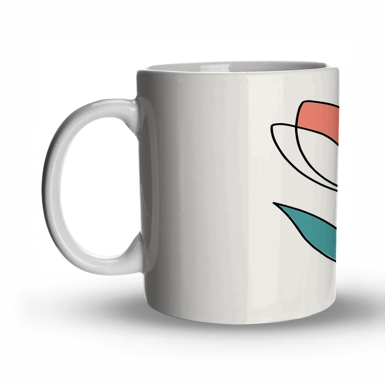 Minimalist Geometric Blossom ceramic coffee mugs