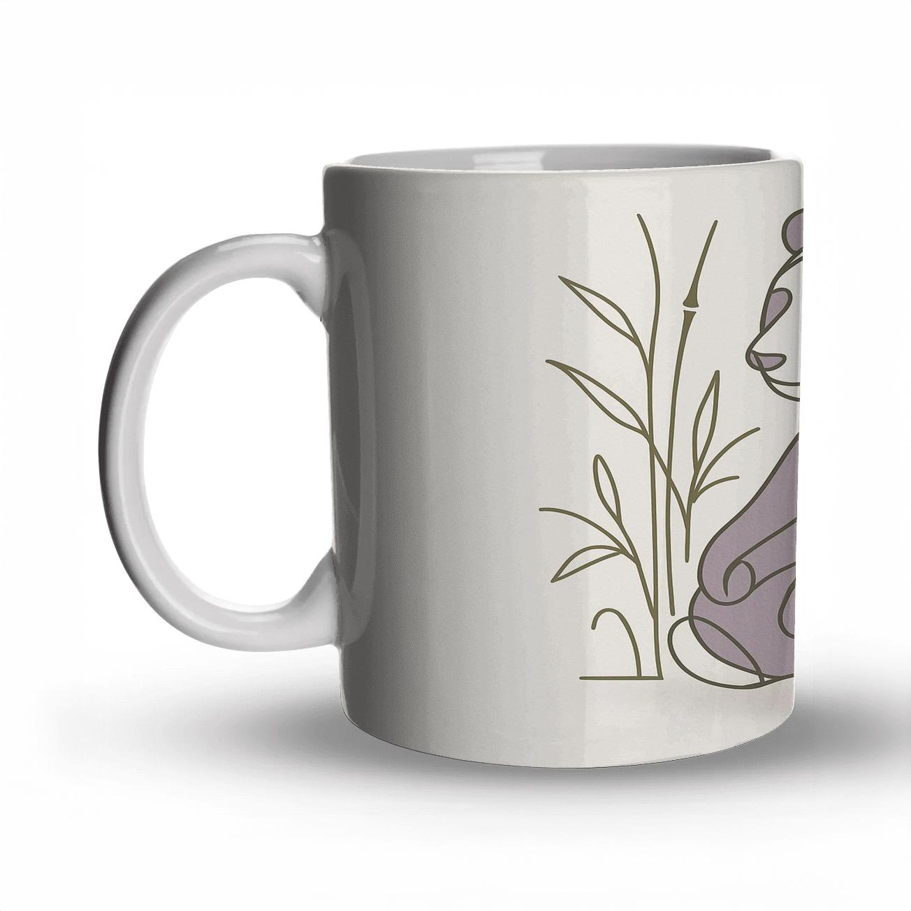 Serene Bamboo Panda custom printed mugs
