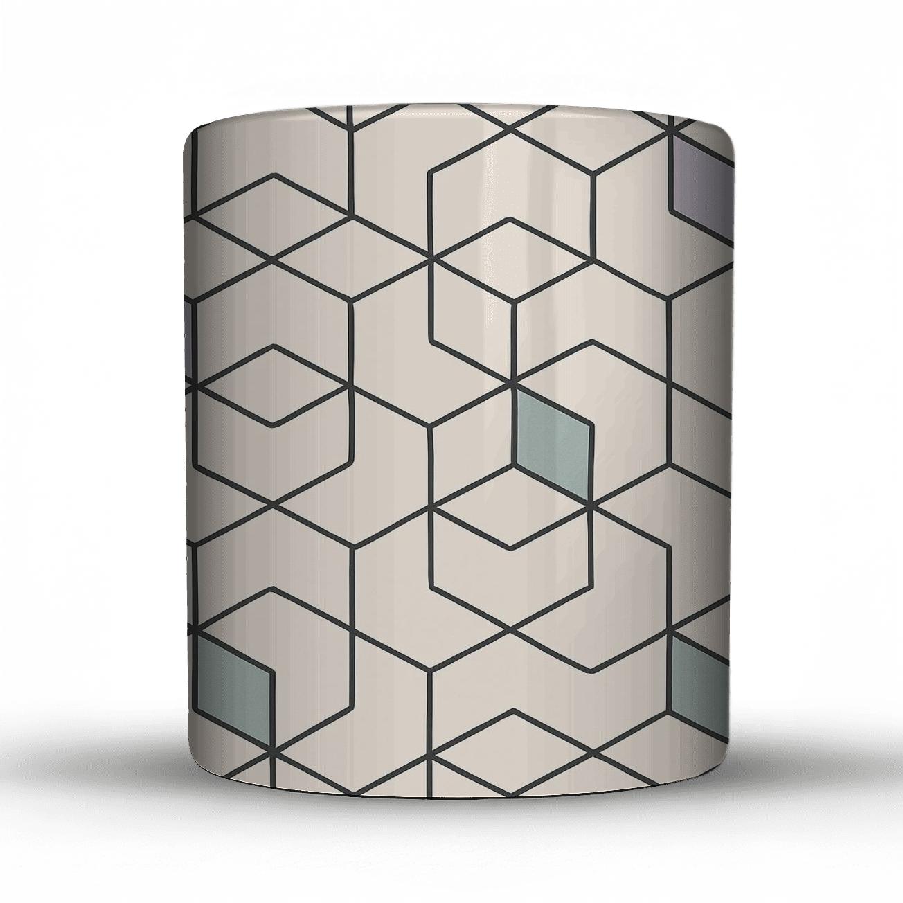 Interwoven Hexagonal Harmony travel mugs with handles