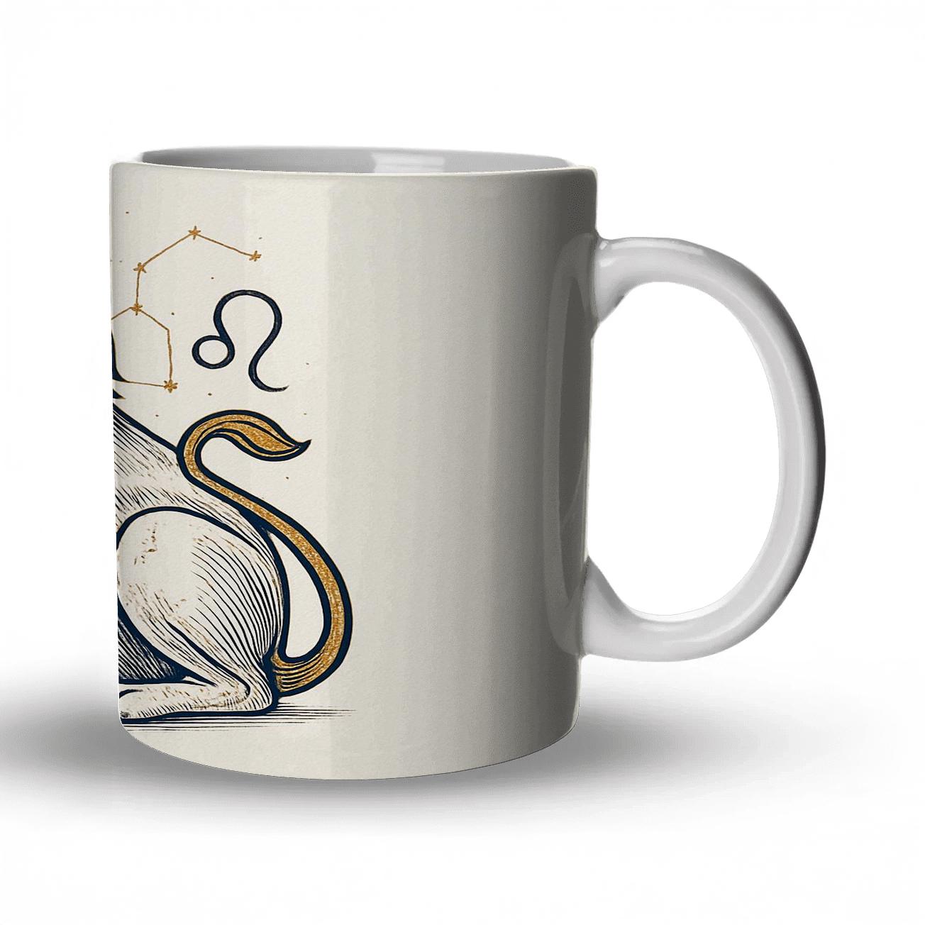 Majestic Leo Lion Minimalist Zodiac Art custom printed mugs