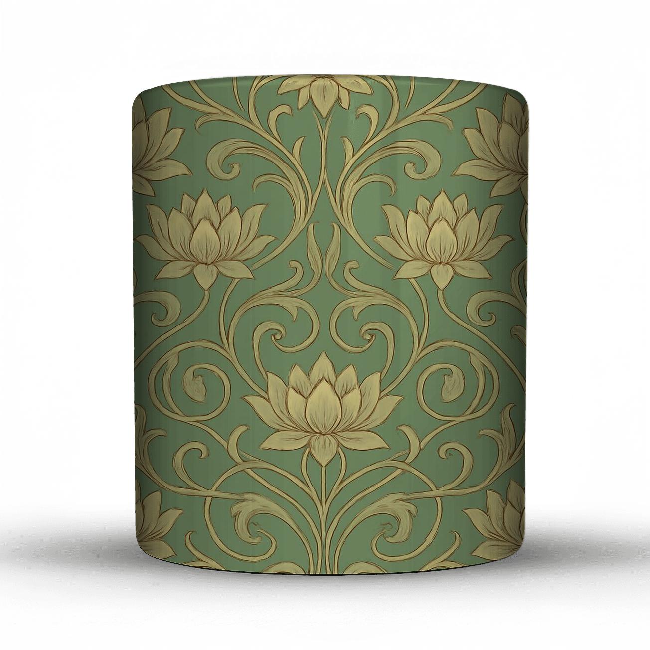 Ornamental Art Nouveau Lotus Pattern gift mugs for occasions