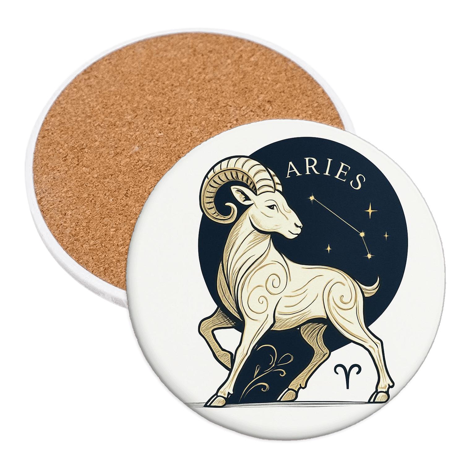 Aries Ram Elegance cork coaster sets