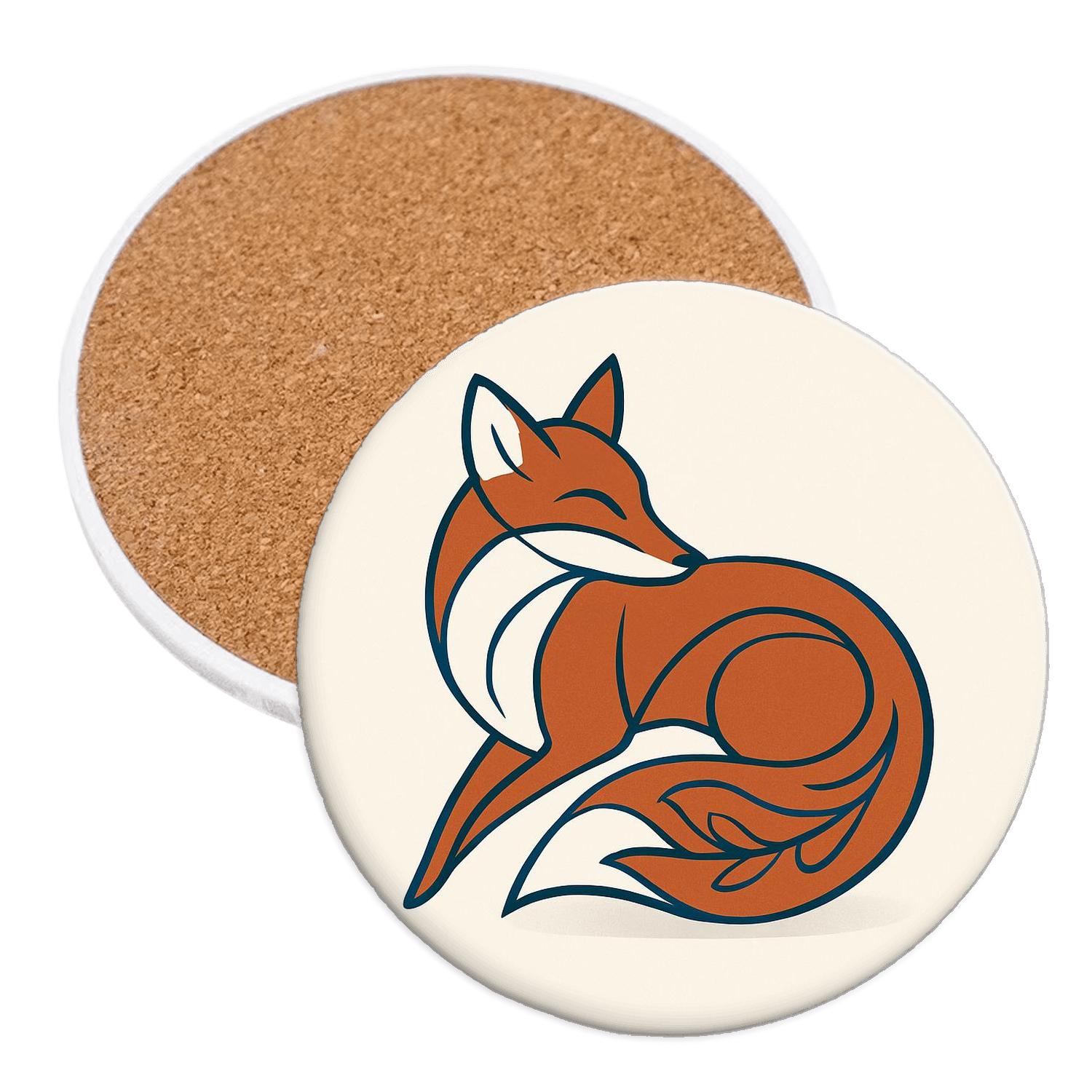 Minimalist Fox Wrap custom engraved coasters