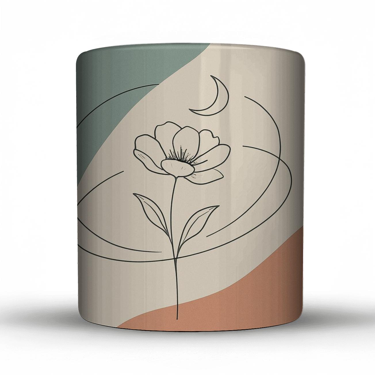 Lunar Bloom ceramic coffee mugs