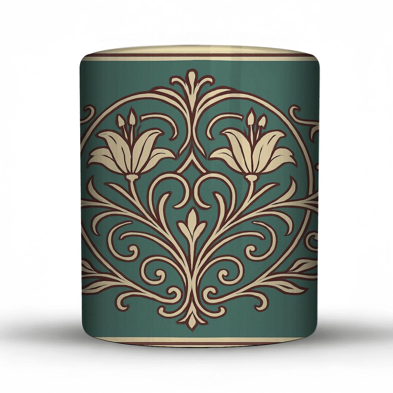 Art Nouveau Botanical Cartouche premium drinkware mugs