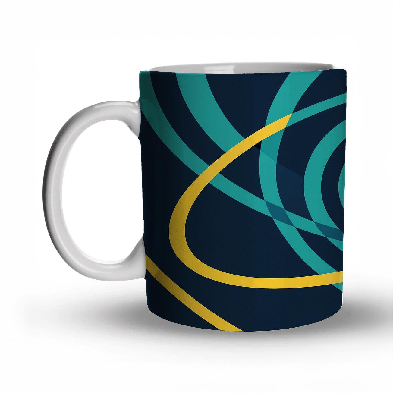 Luminous Orbit Lines ceramic coffee mugs
