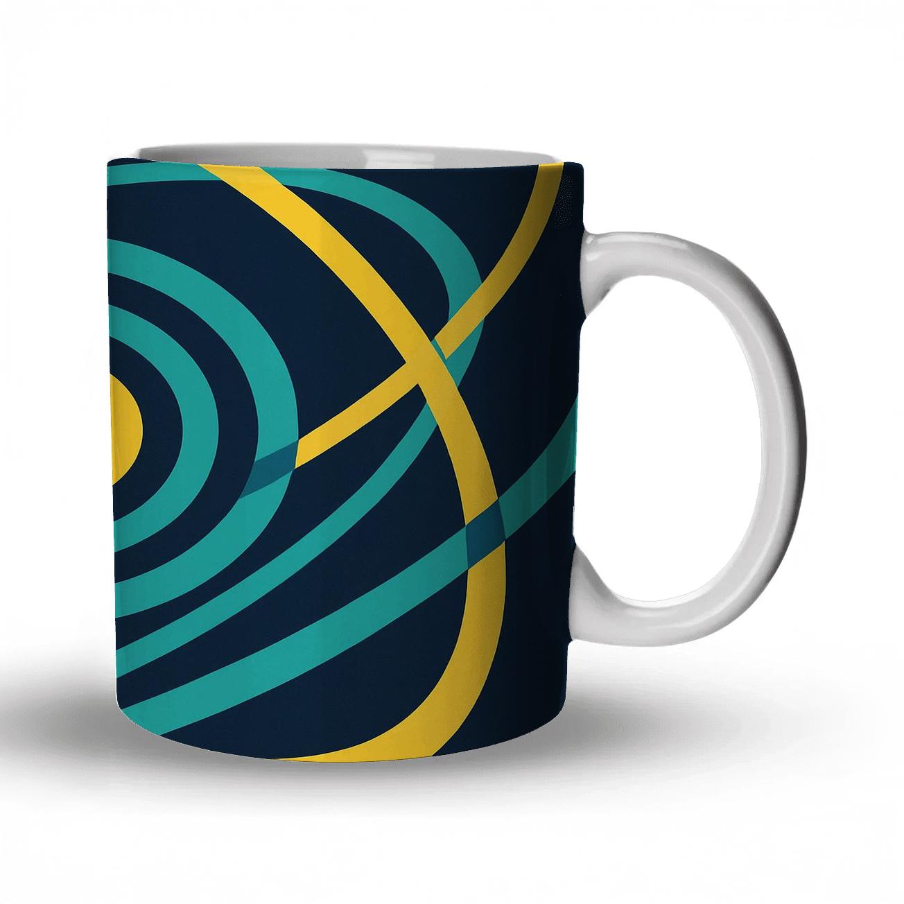 Luminous Orbit Lines ceramic coffee mugs