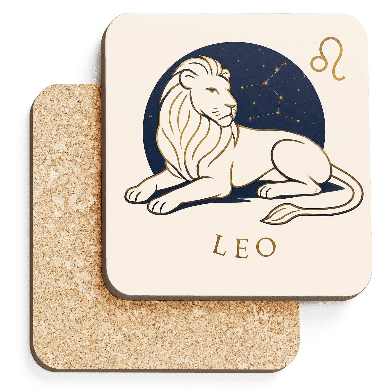 Leo Regal Line Emblem personalized drink coasters