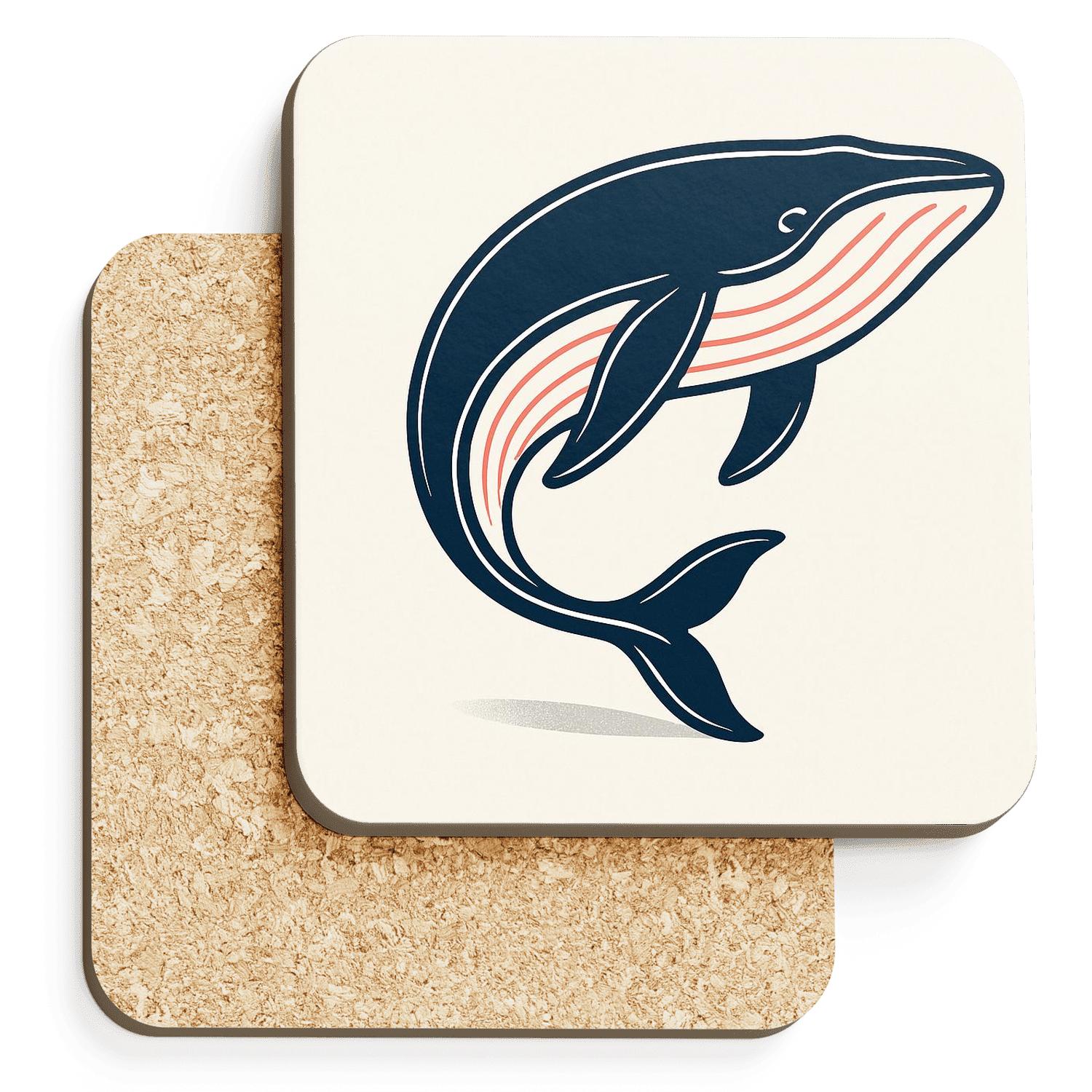 Serene Whale Line absorbent drink coasters