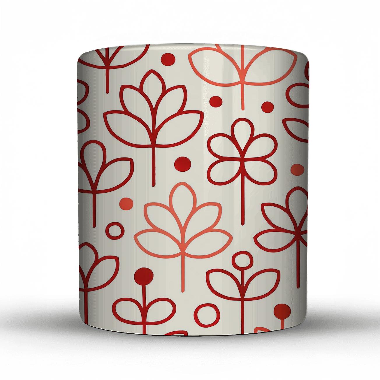 Crimson Petal Grid novelty coffee mugs