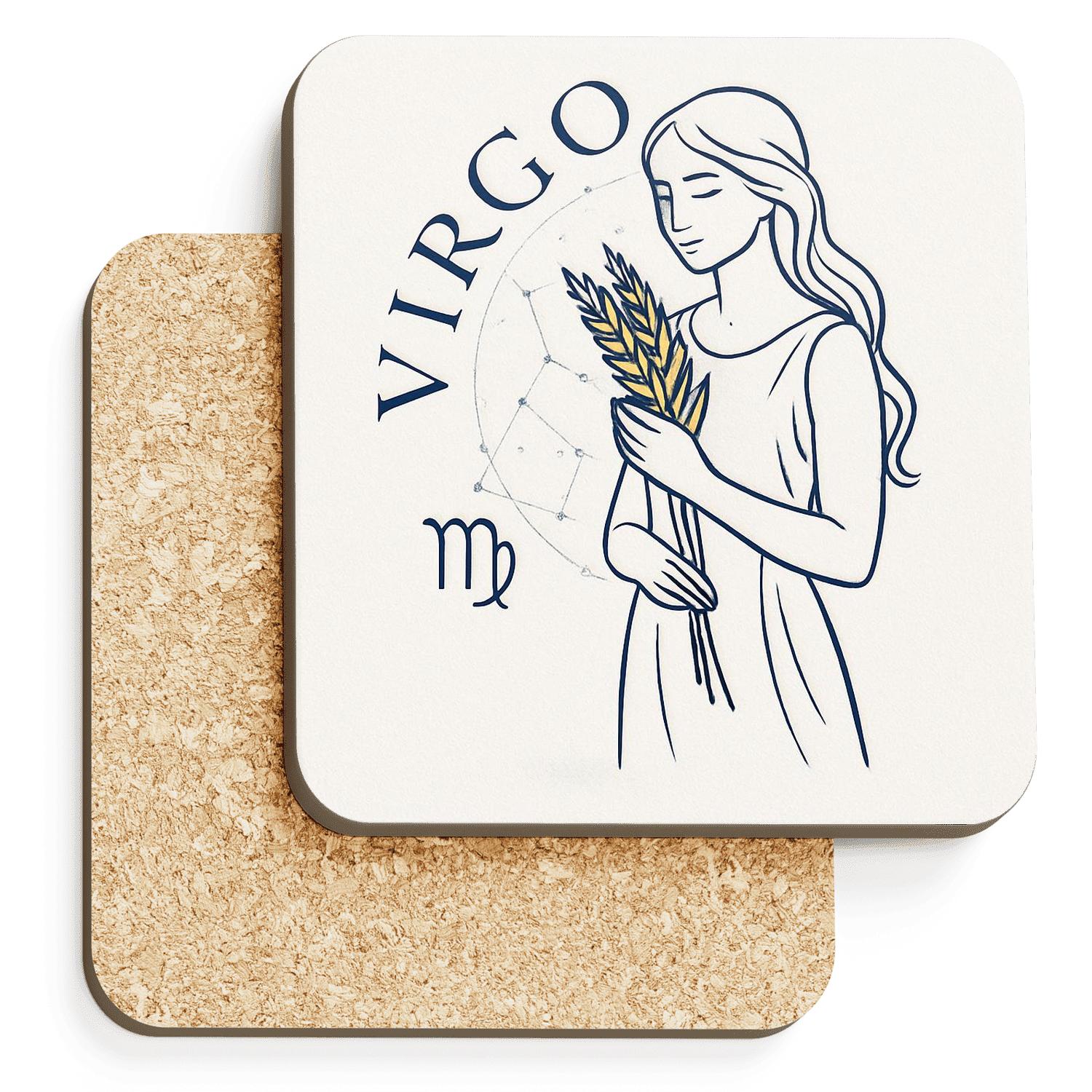 Virgo Maiden Minimal custom engraved coasters