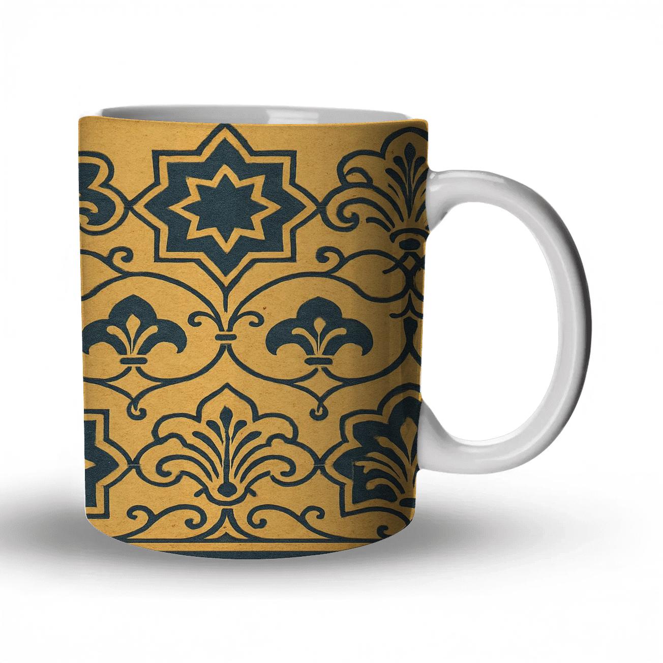 Orientalist Geometric Tile Frieze personalized mugs