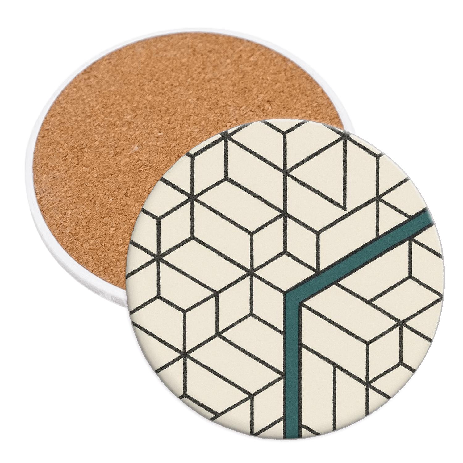 Zen Polygonal Grid coasters for home decor