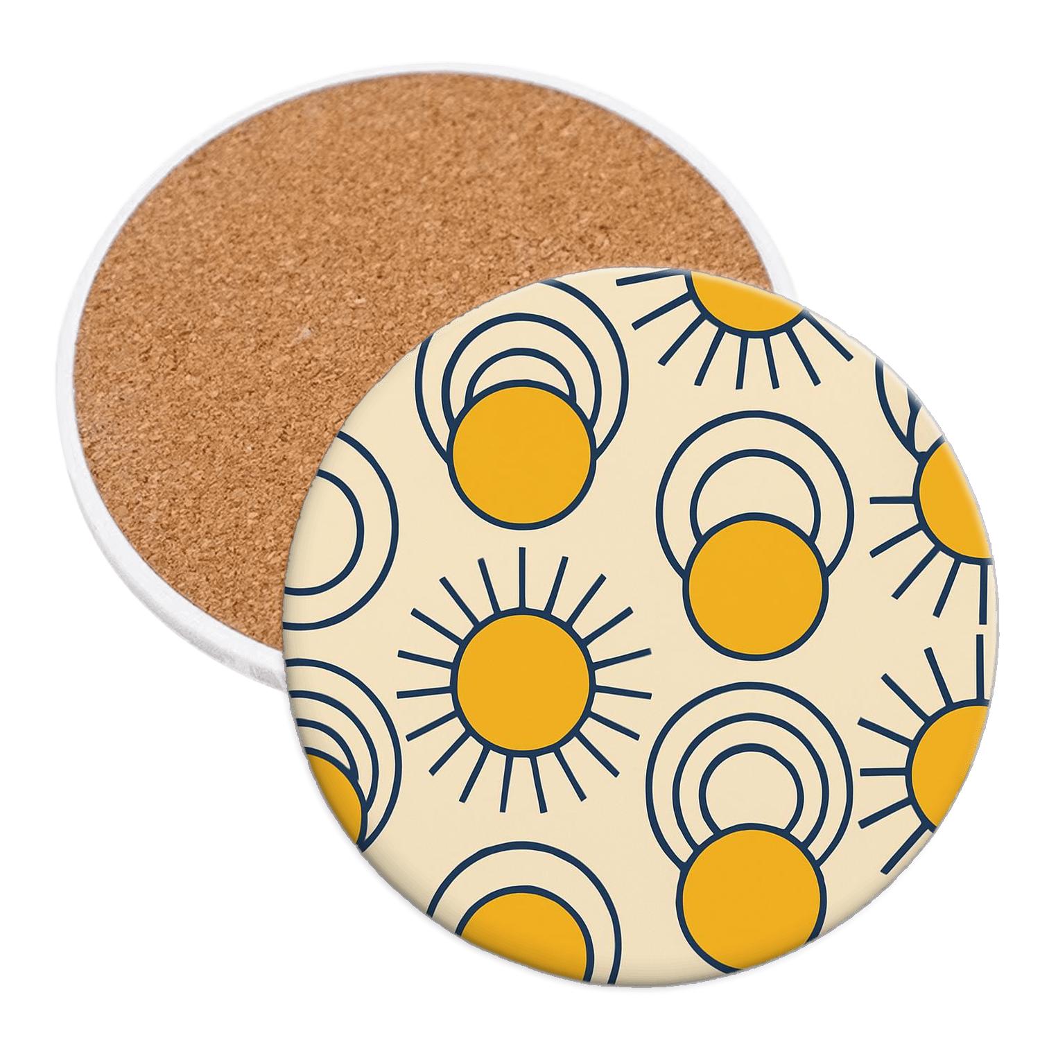 Solar Minimalist Weave custom engraved coasters