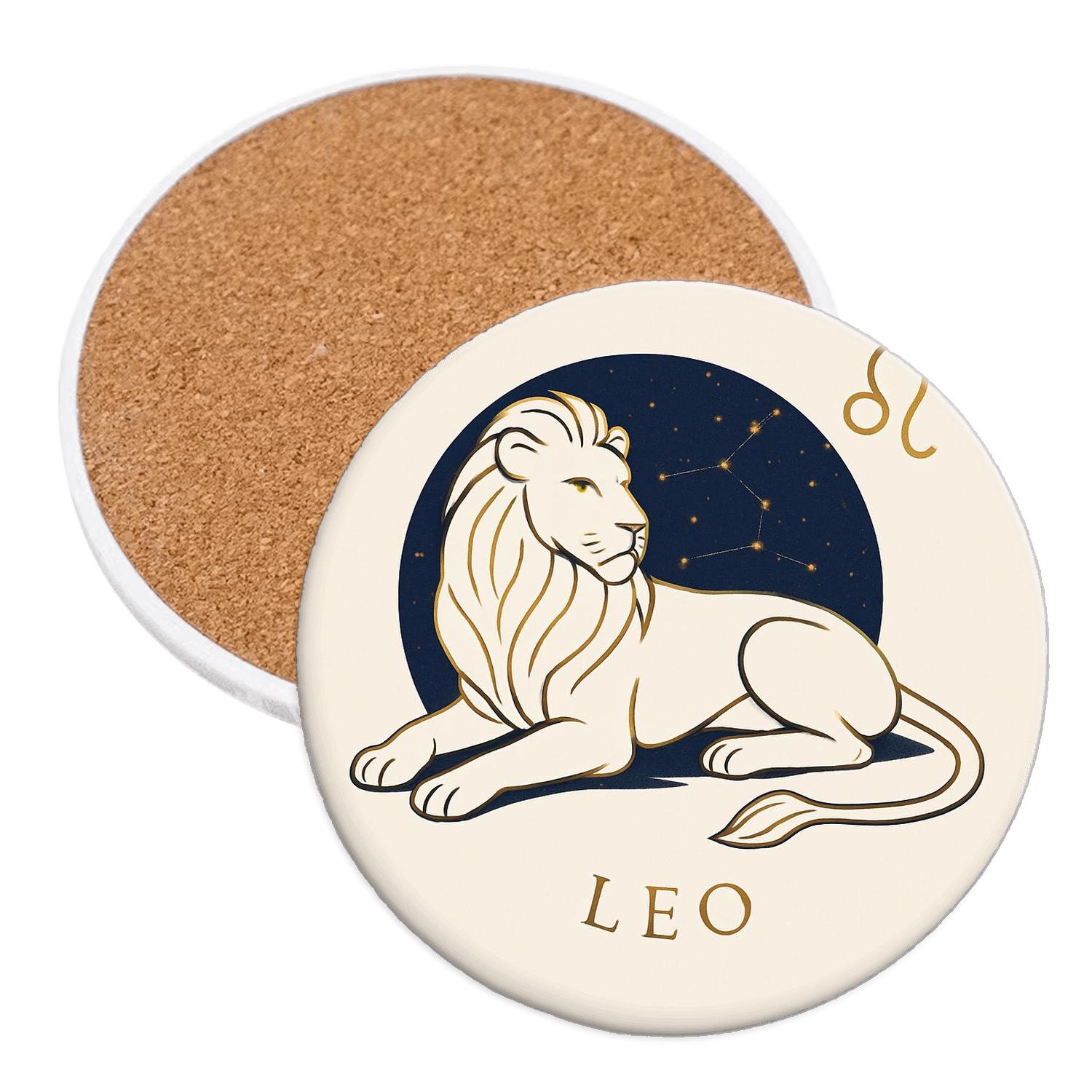 Leo Regal Line Emblem personalized drink coasters