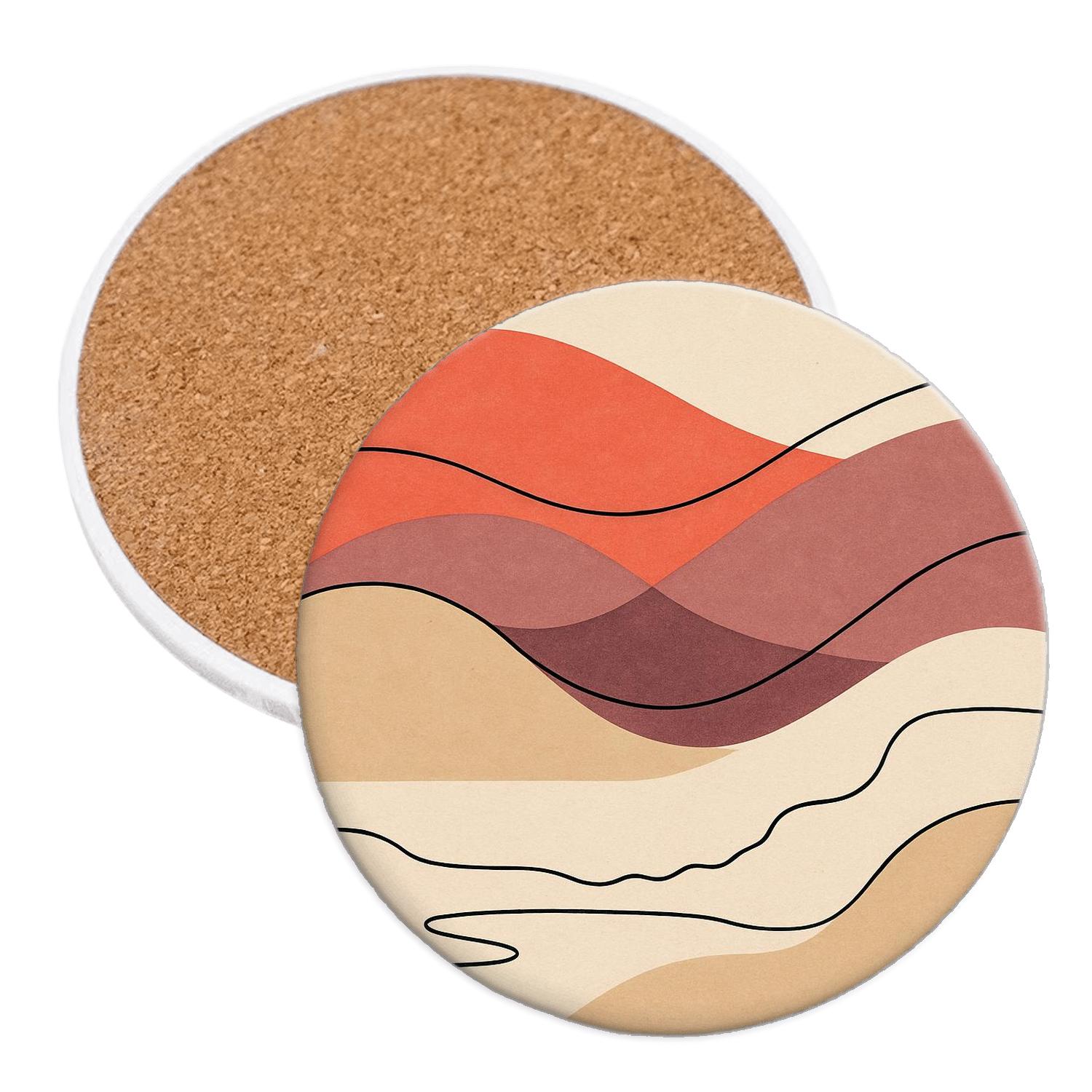 Geometric Tide elegant tabletop coasters