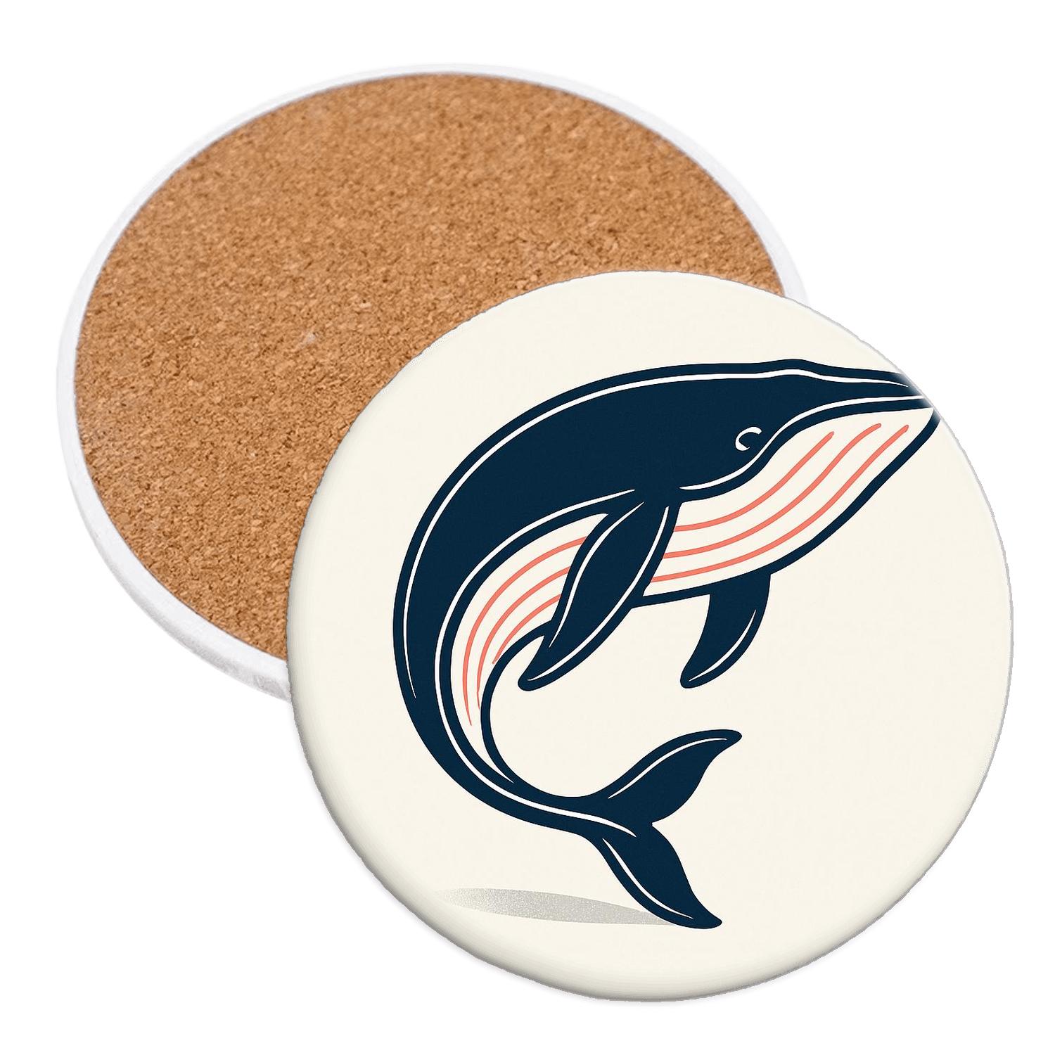 Serene Whale Line coasters for home decor